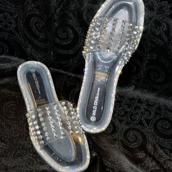 What of Diva clear studded shoes - Picture 1 of 7